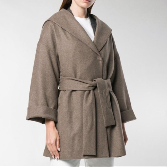 NWOT Brunello Cucinelli 100% Cashmere Wrap Coat - Picture 2 of 8